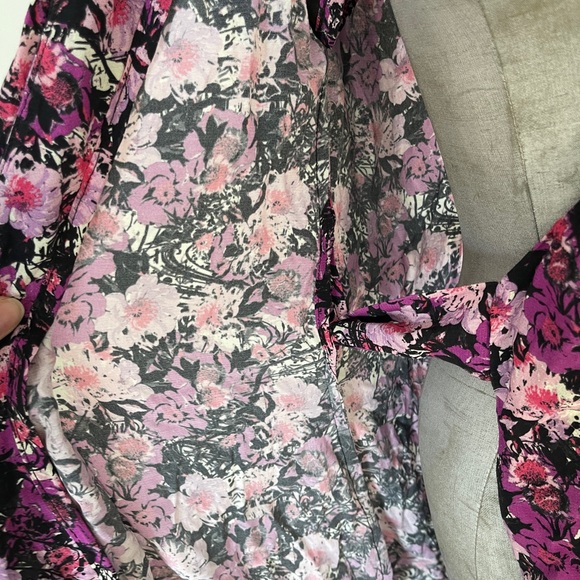 ROTATE FLORAL PRINT WRAP MINI DRESS LONG SLEEVE LIKE NEW WORN ONCE - Picture 7 of 10